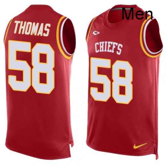Men Nike Kansas City Chiefs 58 Derrick Thomas Limited Red Player Name Number Tank Top NFL Jersey